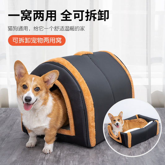 Factory straight hair, pet products, cat litter, warm in winter, closed detachable nest, foldable cute pet