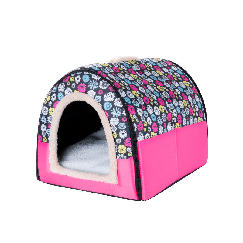 Factory straight hair, pet products, cat litter, warm in winter, closed detachable nest, foldable cute pet