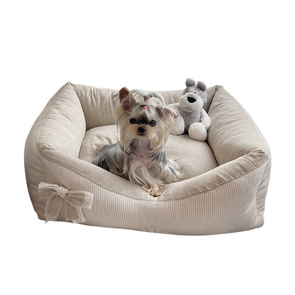 Baolizhen's new cotton and linen kennel can be dismantled and washed. Pet Maltese Xi Shi Four Seasons Cat Nest ins