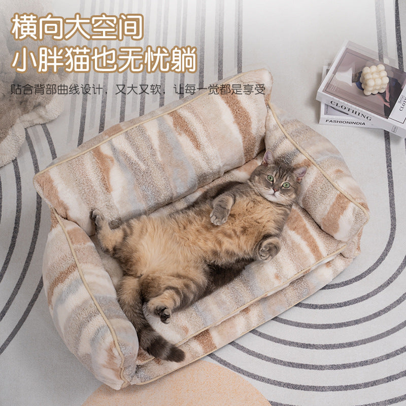 Cross-border pet sofa bed removable and washable kennel cat litter winter warm queen sofa bed available in all seasons