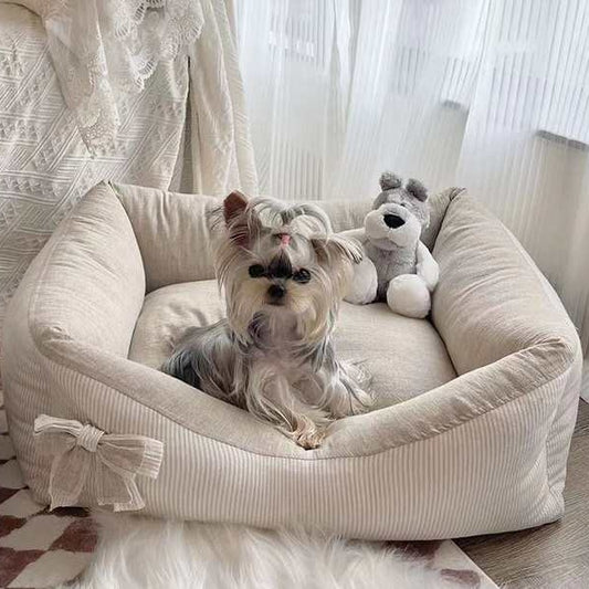 Baolizhen's new cotton and linen kennel can be dismantled and washed. Pet Maltese Xi Shi Four Seasons Cat Nest ins