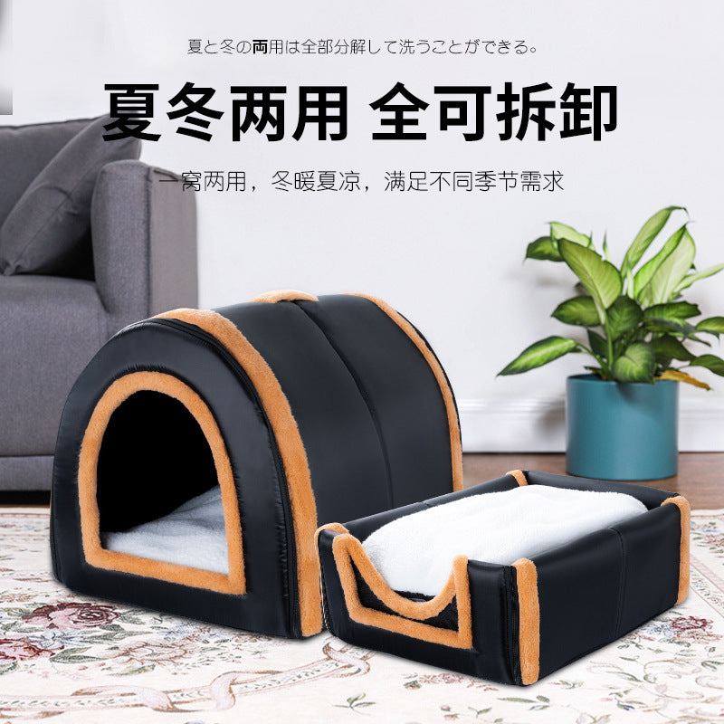 Factory straight hair, pet products, cat litter, warm in winter, closed detachable nest, foldable cute pet