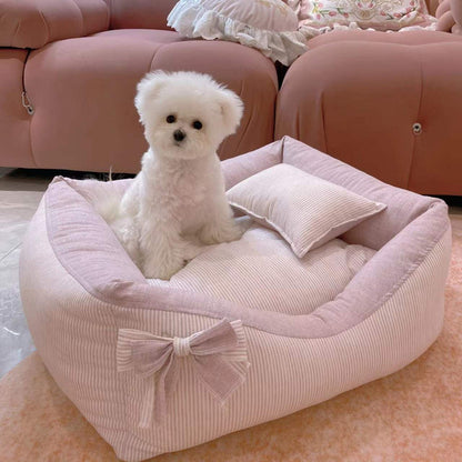 Baolizhen's new cotton and linen kennel can be dismantled and washed. Pet Maltese Xi Shi Four Seasons Cat Nest ins