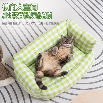 Summer pet sofa bed kennel cat litter fully removable pet pad dog sleeping bed kitten adult cat sleeping pad