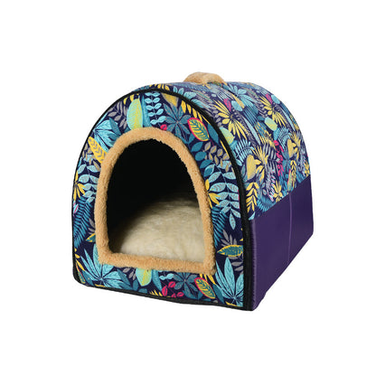 Factory straight hair, pet products, cat litter, warm in winter, closed detachable nest, foldable cute pet