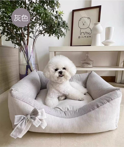 Baolizhen's new cotton and linen kennel can be dismantled and washed. Pet Maltese Xi Shi Four Seasons Cat Nest ins