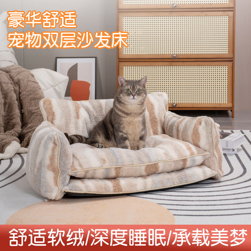 Cross-border pet sofa bed removable and washable kennel cat litter winter warm queen sofa bed available in all seasons