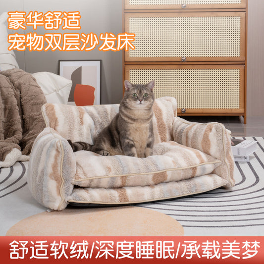 Cross-border pet sofa bed removable and washable kennel cat litter winter warm queen sofa bed available in all seasons