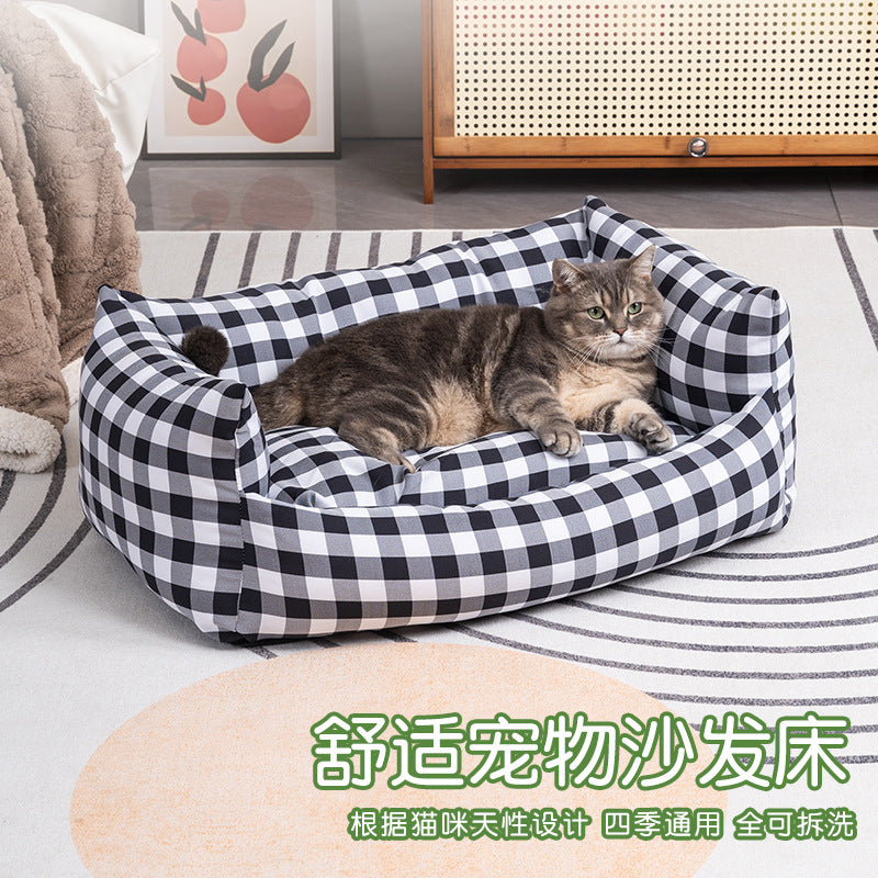 Summer pet sofa bed kennel cat litter fully removable pet pad dog sleeping bed kitten adult cat sleeping pad