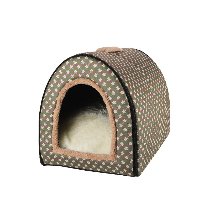Factory straight hair, pet products, cat litter, warm in winter, closed detachable nest, foldable cute pet
